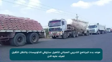 موعد بدء البرنامج التدريبي المجاني لتأهيل سائقي الأتوبيسات والنقل الثقيل تعرف عليه الآن